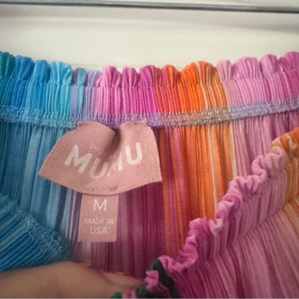 Show Me Your Mumu Portofino Rainbow Stripe Maxi Sarong Skirt - Size Medium - Picture 4 of 4